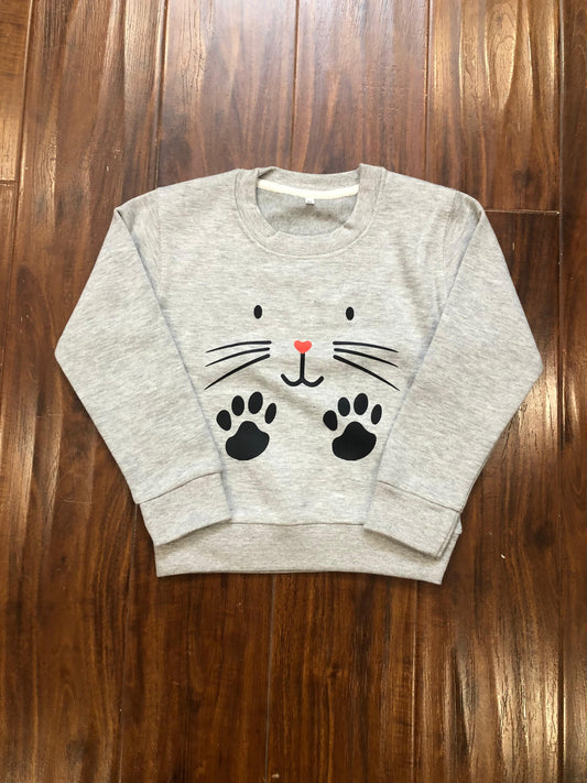 Grey cat sweatshirt