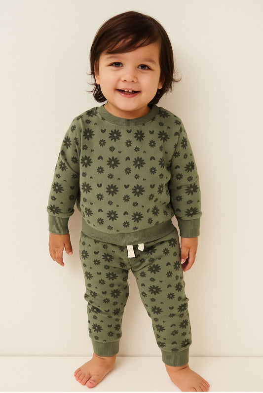 Green flowers heart Tracksuit