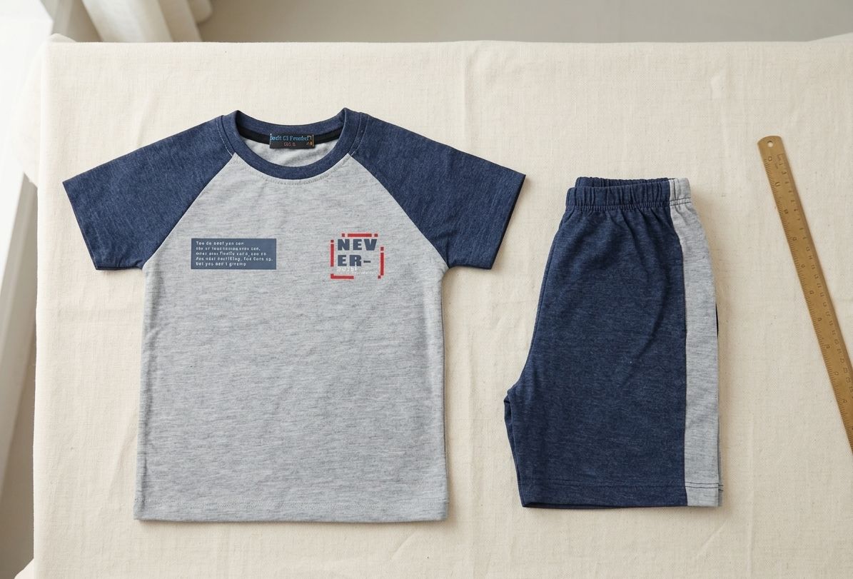 Never T-shirt and shorts set for kids - blue