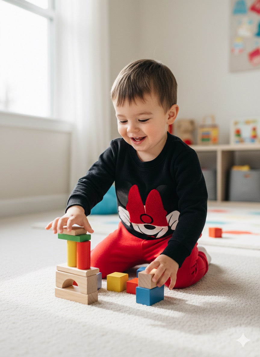 Black and red mickey tracksuit for kids