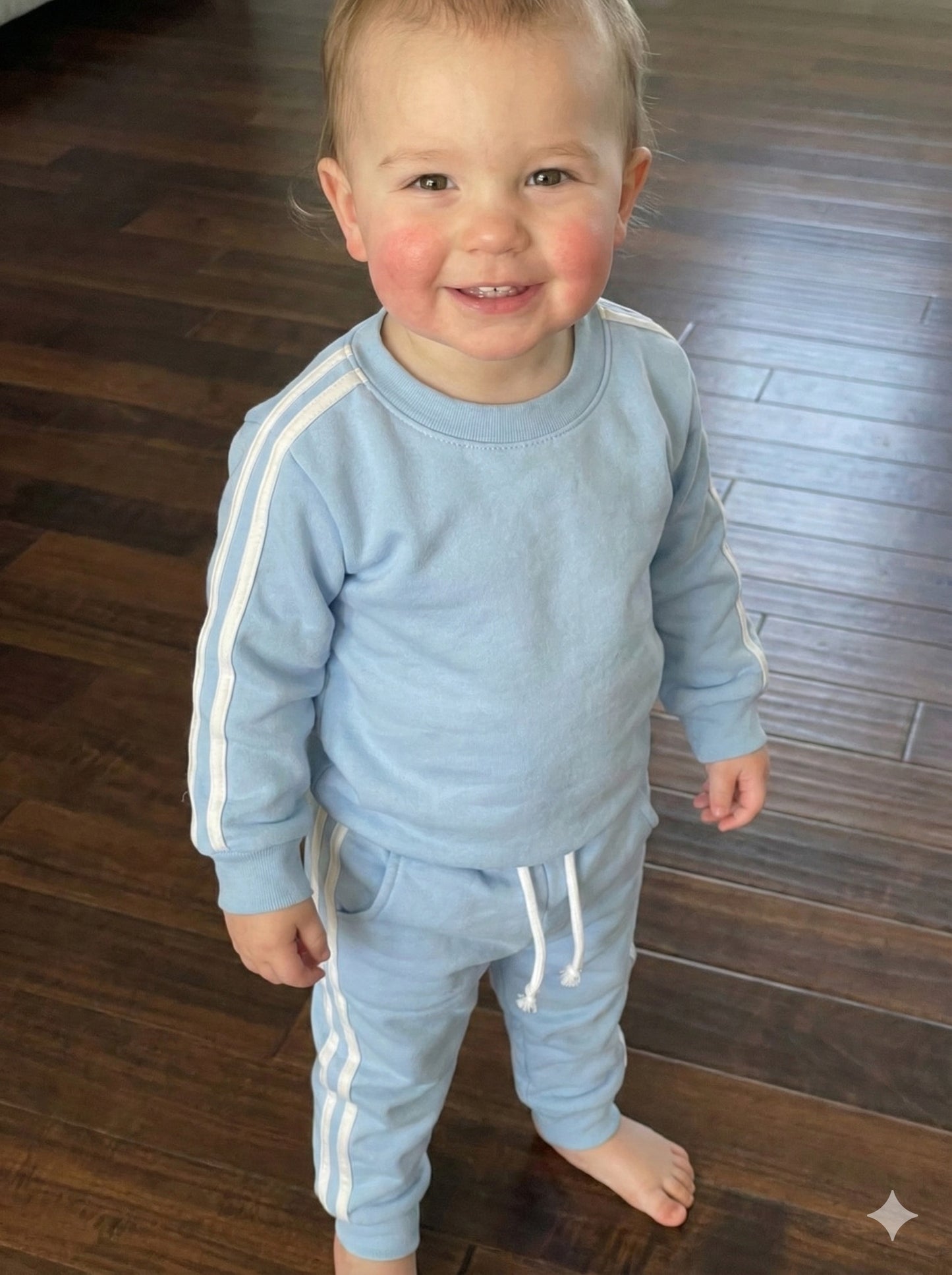 Sky blue side stripes tracksuit