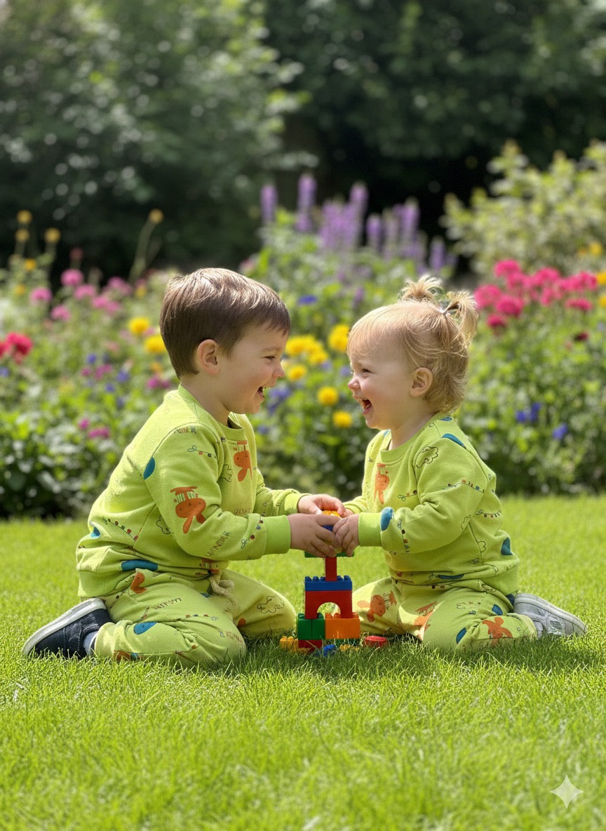 Light green bunny tracksuit for kids