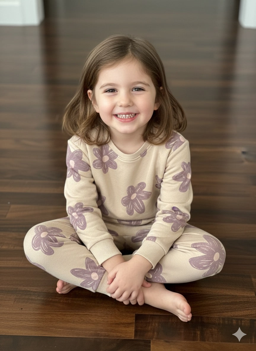 Skin floral tracksuit for kids