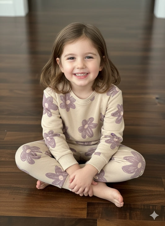 Skin floral tracksuit for kids