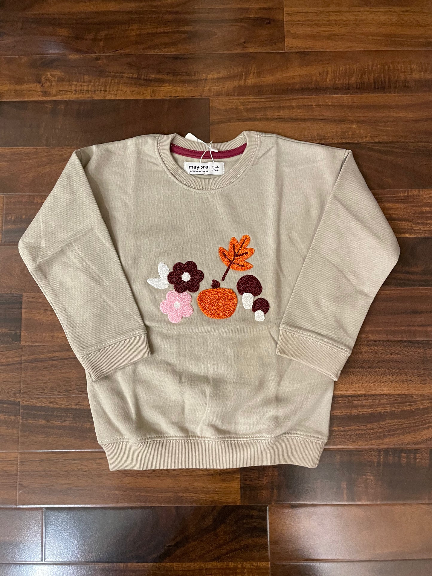 Light green leaves sweatshirt for kids