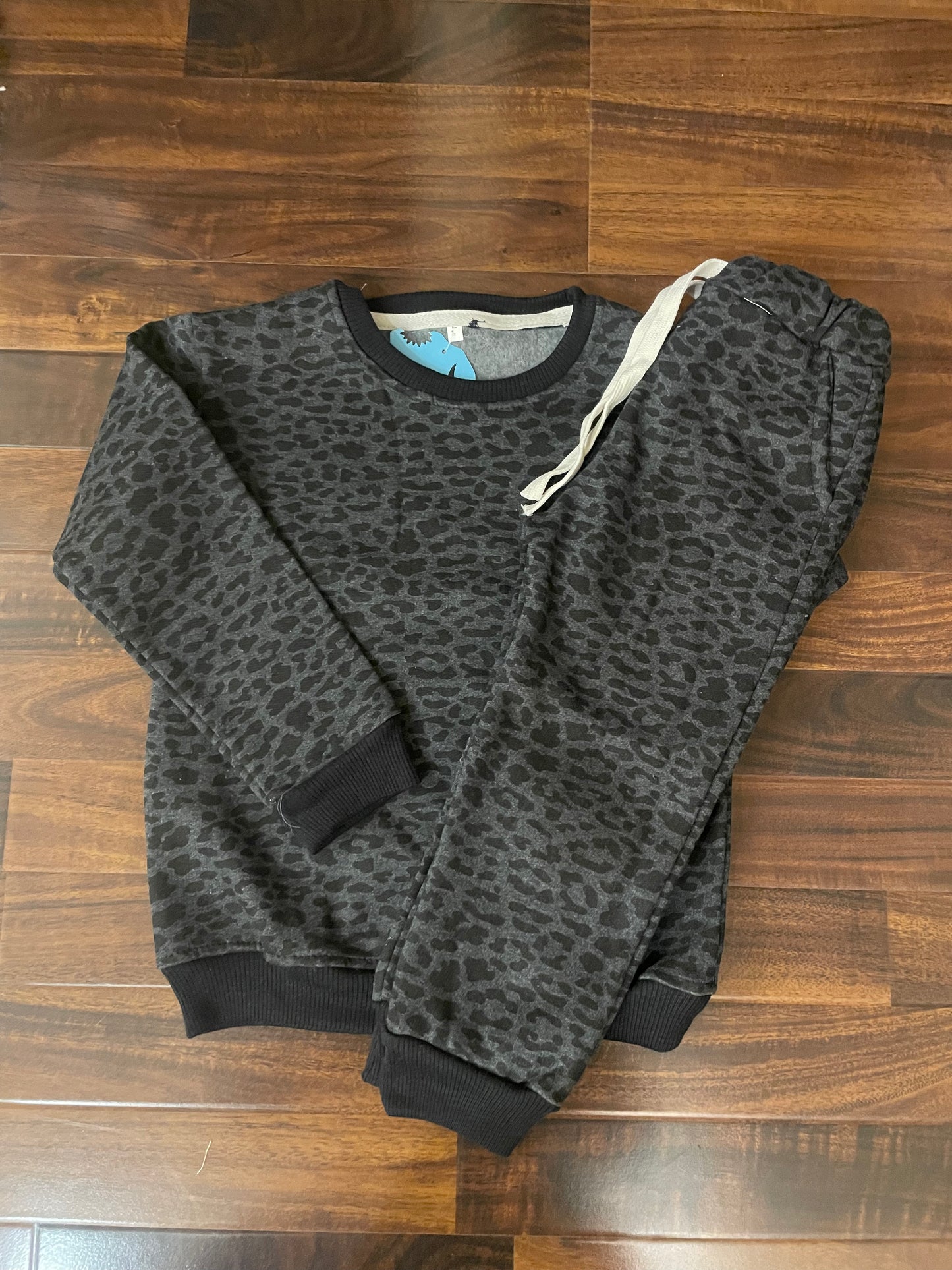 Charcoal leopard tracksuit for kids