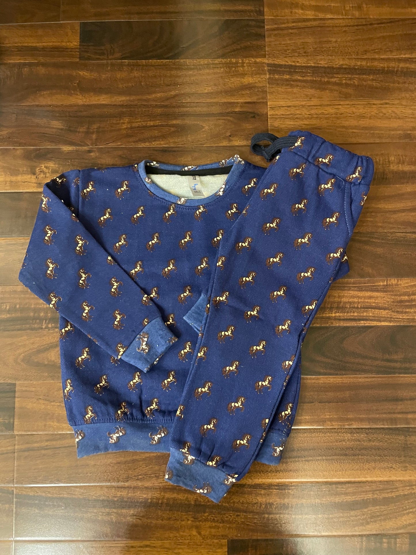Royal blue small horses tracksuit for kids
