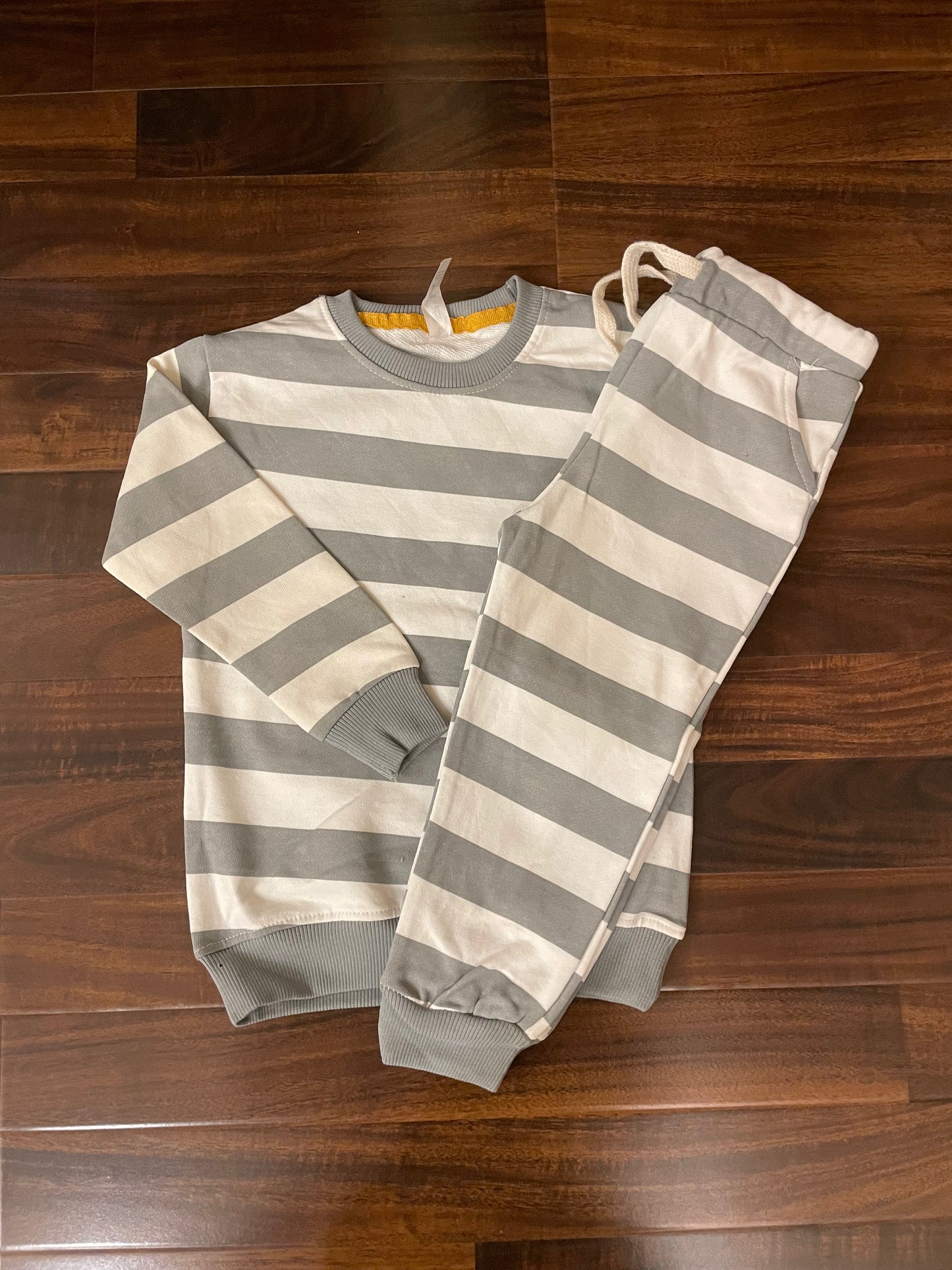 Grey and white stripes Tracksuit for kids