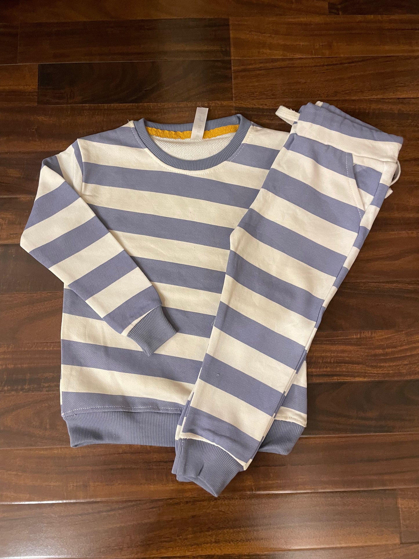 Light blue on white stripes Tracksuit for kids