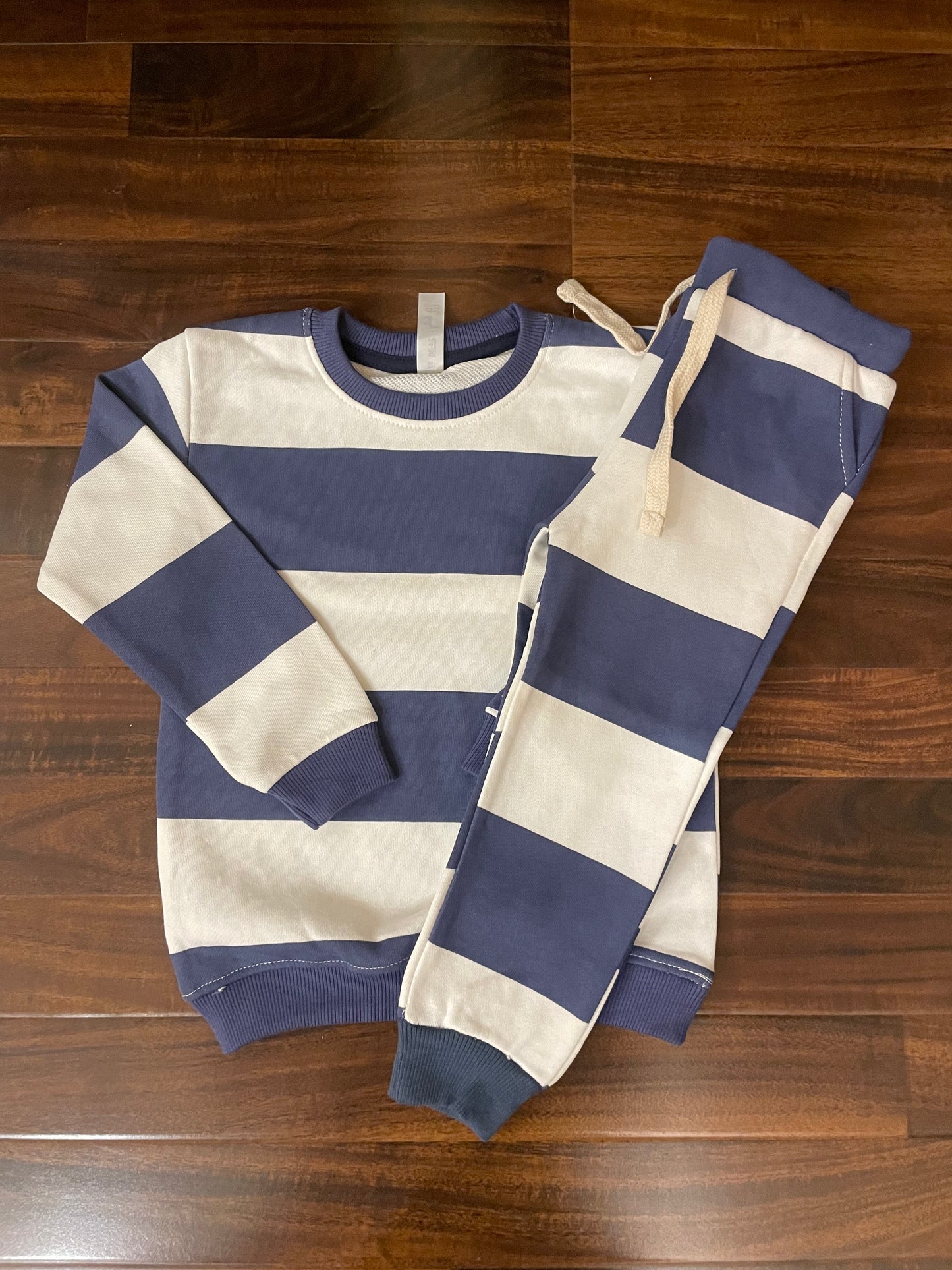 Navy bold stripes Tracksuit for kids