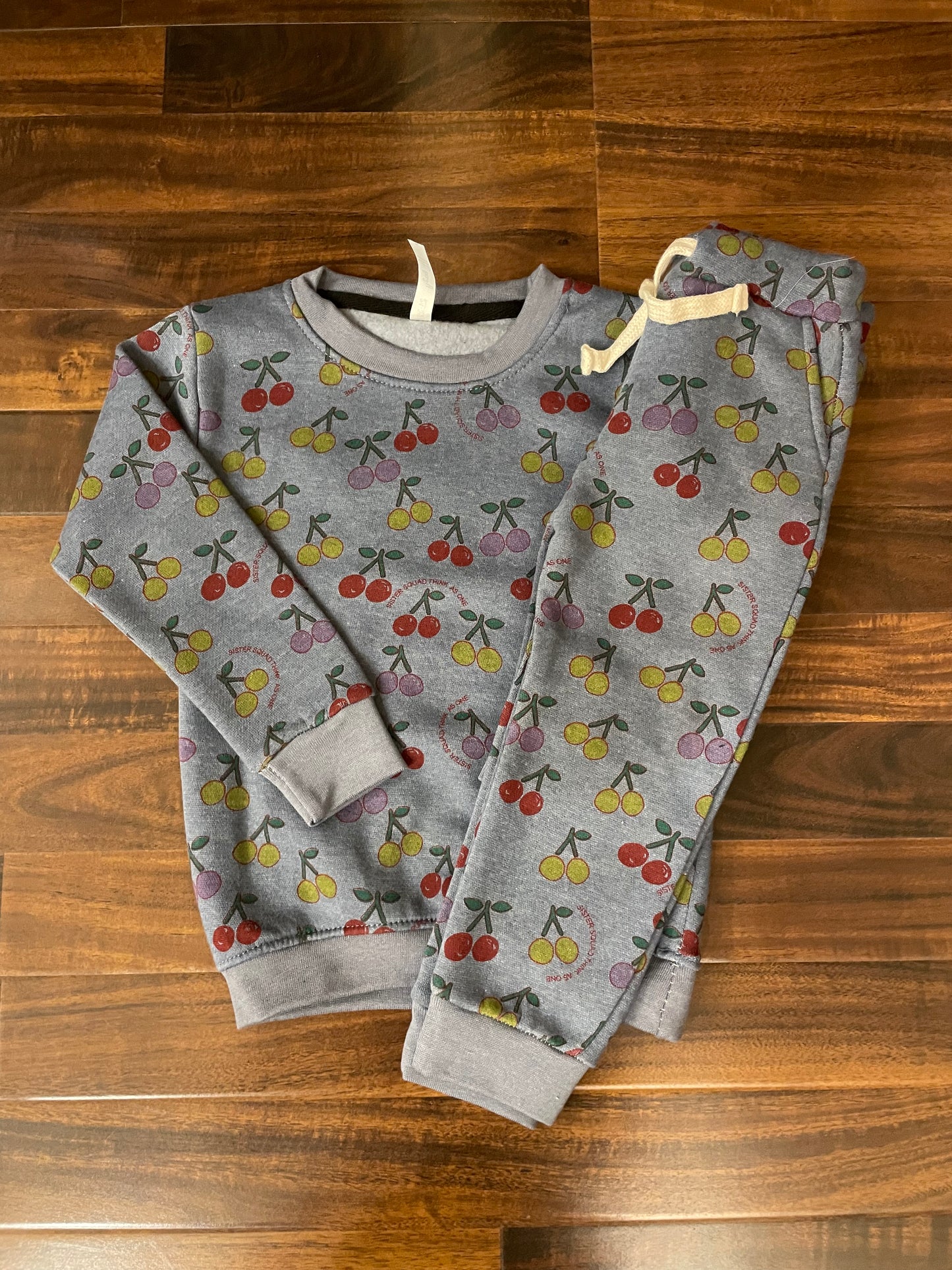 Greyish blue cherries Tracksuit for kids
