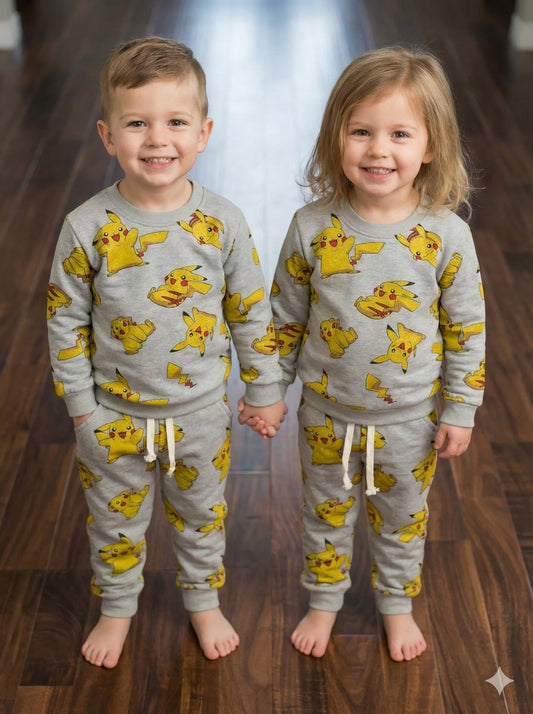 Grey pickachu Tracksuit for kids