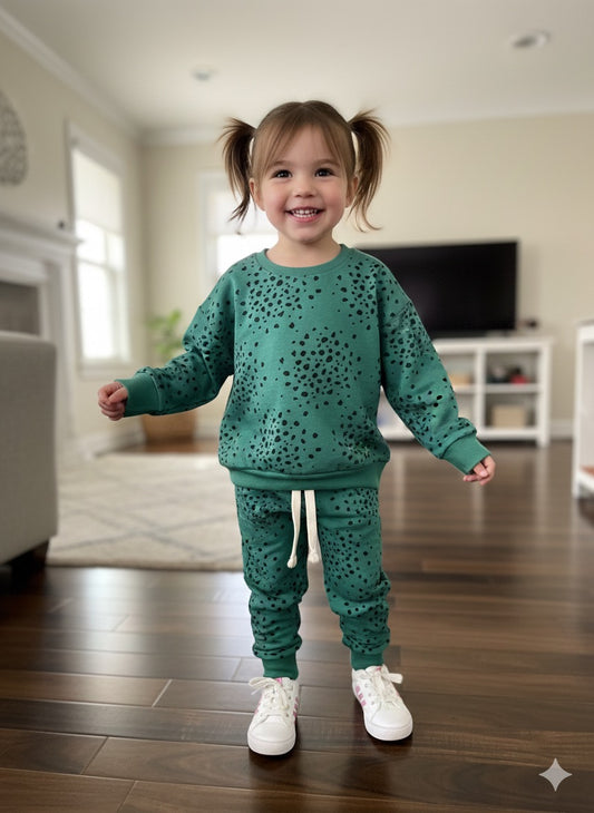 Green dotted Tracksuit for kids