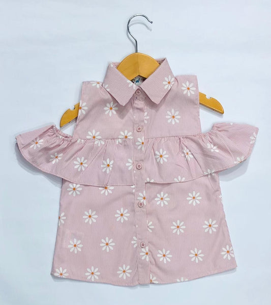 Pink floral top for girls