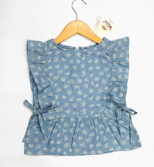 Blue denim top for girls