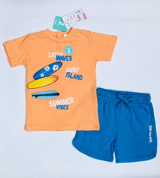 Catch waves Tshirt and Shorts Set