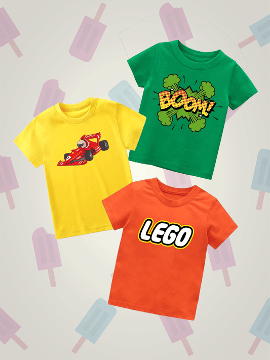 Pack of three t-shirts  - (boom-formula-lego)