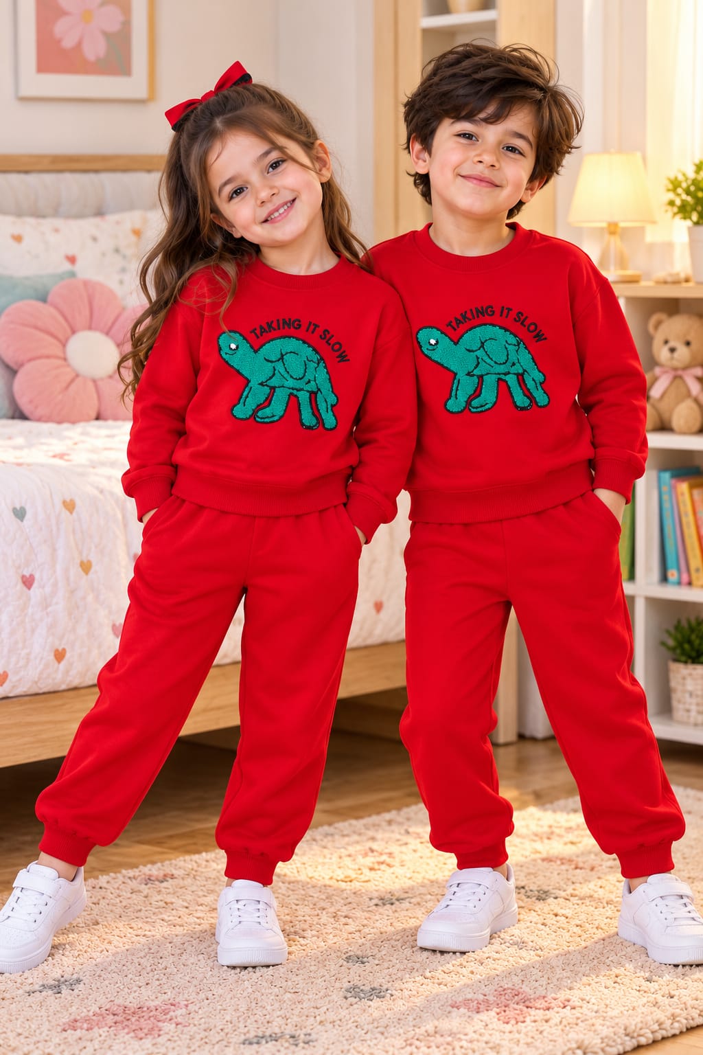 Red Cozy Turtle Tracksuit