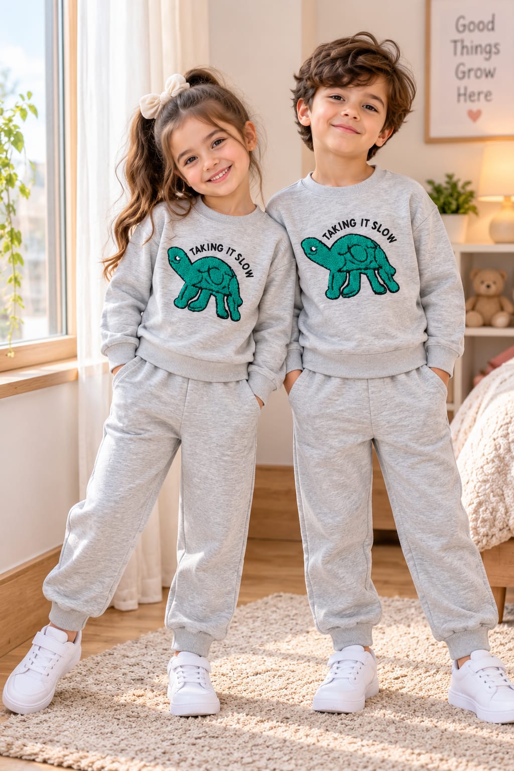 Grey Cozy Turtle Tracksuit
