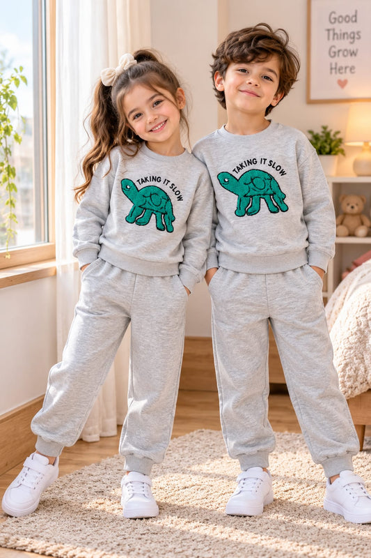 Grey Cozy Turtle Tracksuit