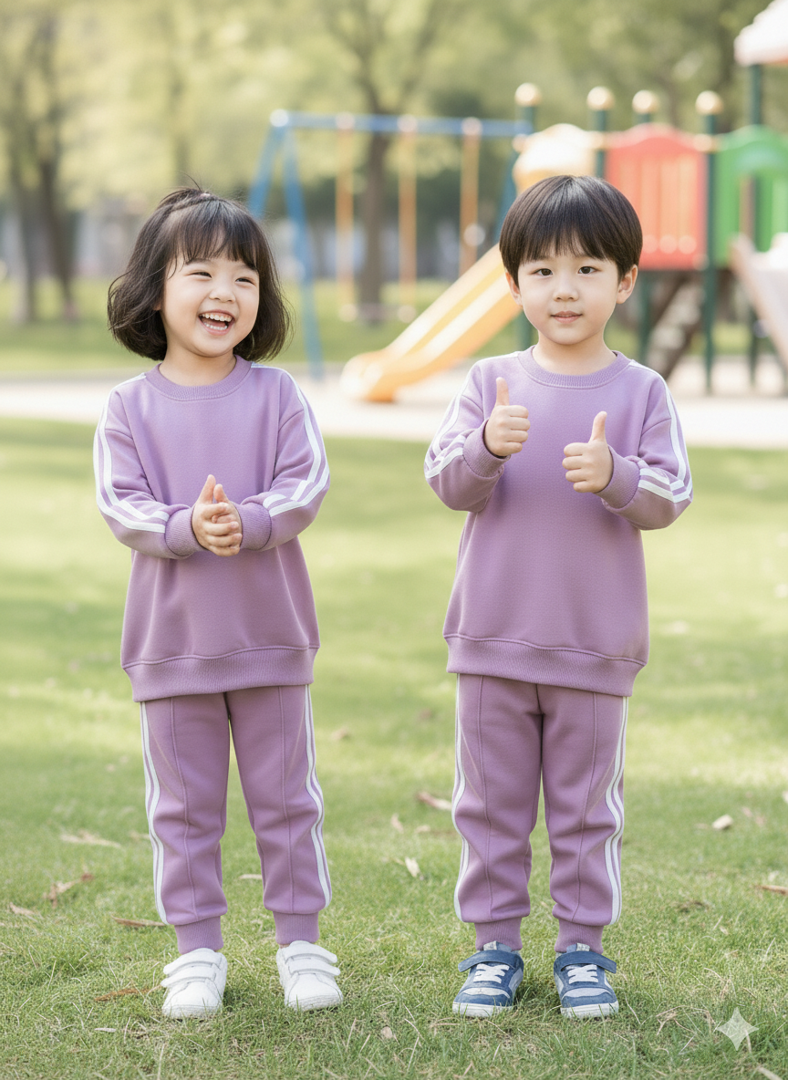Lilac side stripes tracksuit