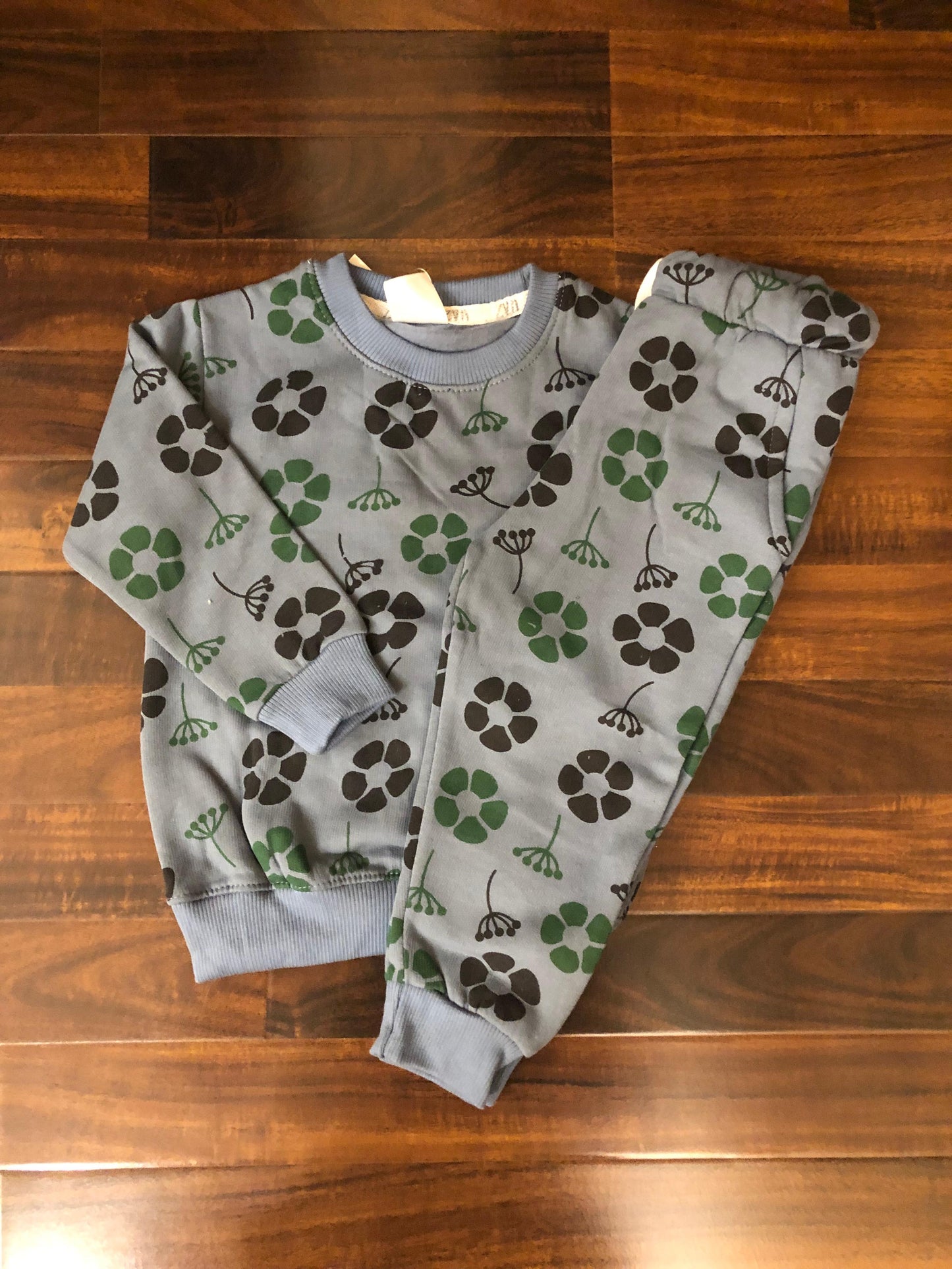 Blue green flower wines tracksuit for kids
