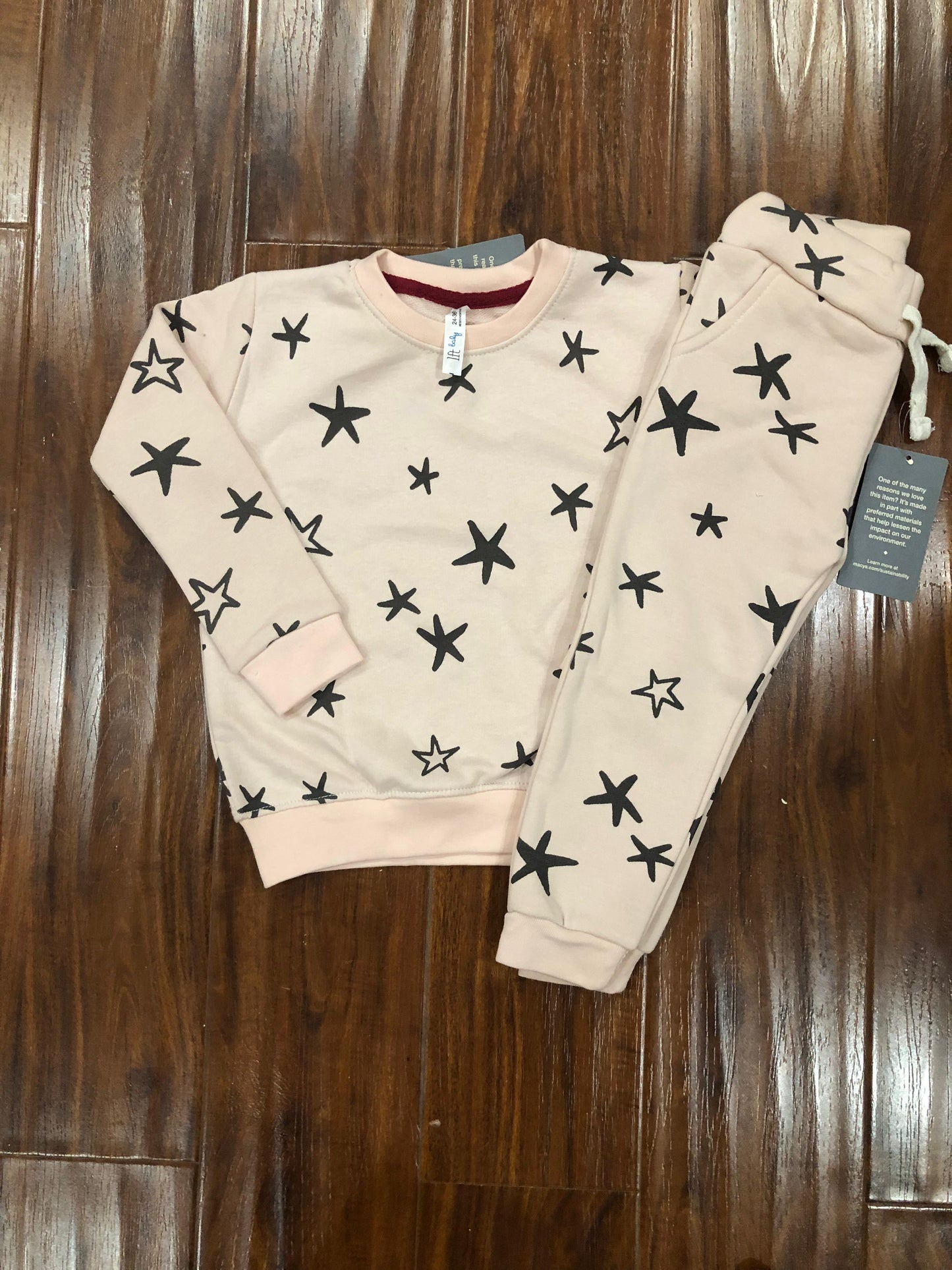 Soft pink stars tracksuit