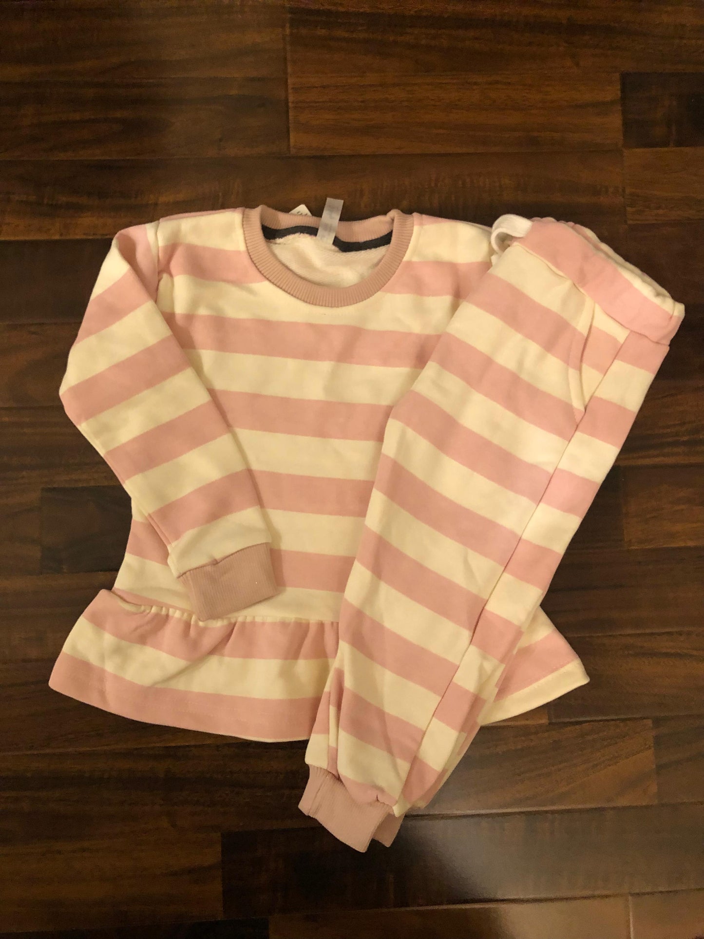 Pink stripes frock style tracksuit