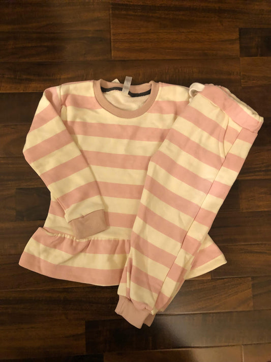 Pink stripes frock style tracksuit