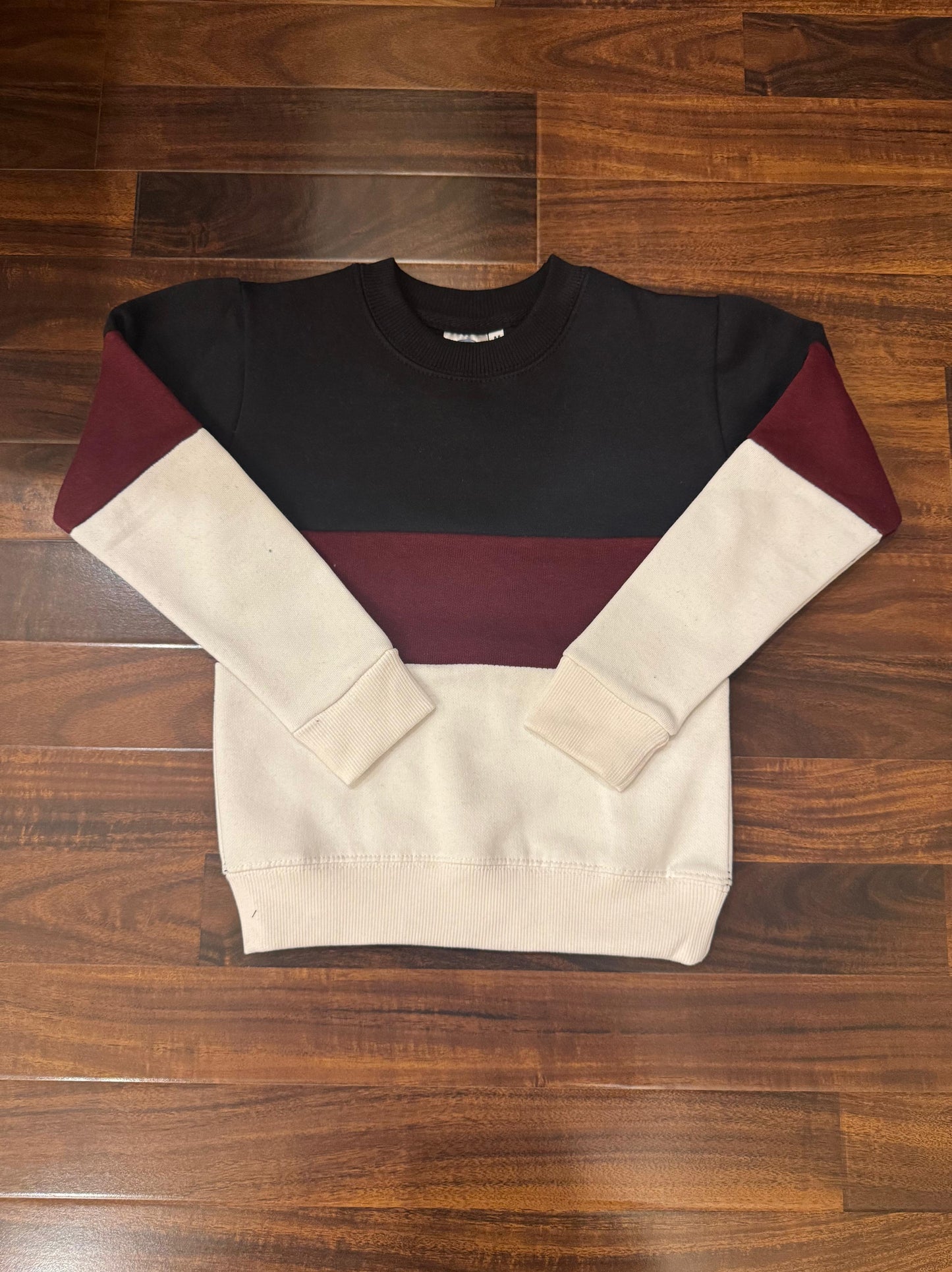 Maroon panel sweatshirt for kids
