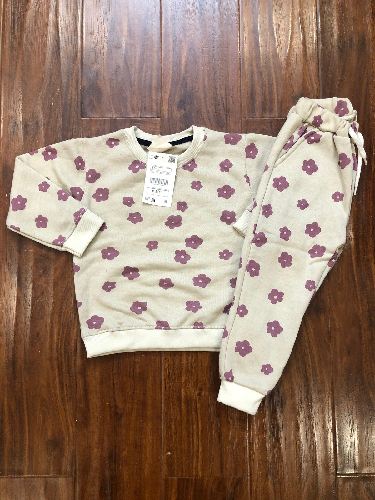 White purple allover flowers tracksuit