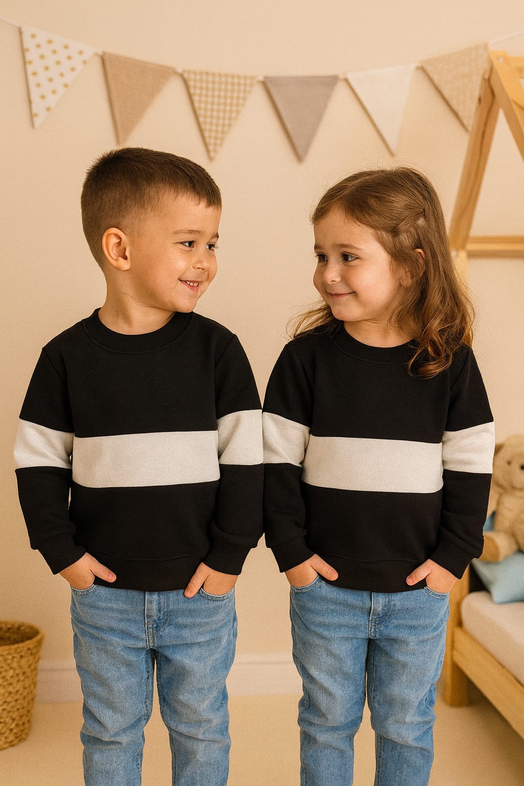 Zebra panel sweatshirt for kids