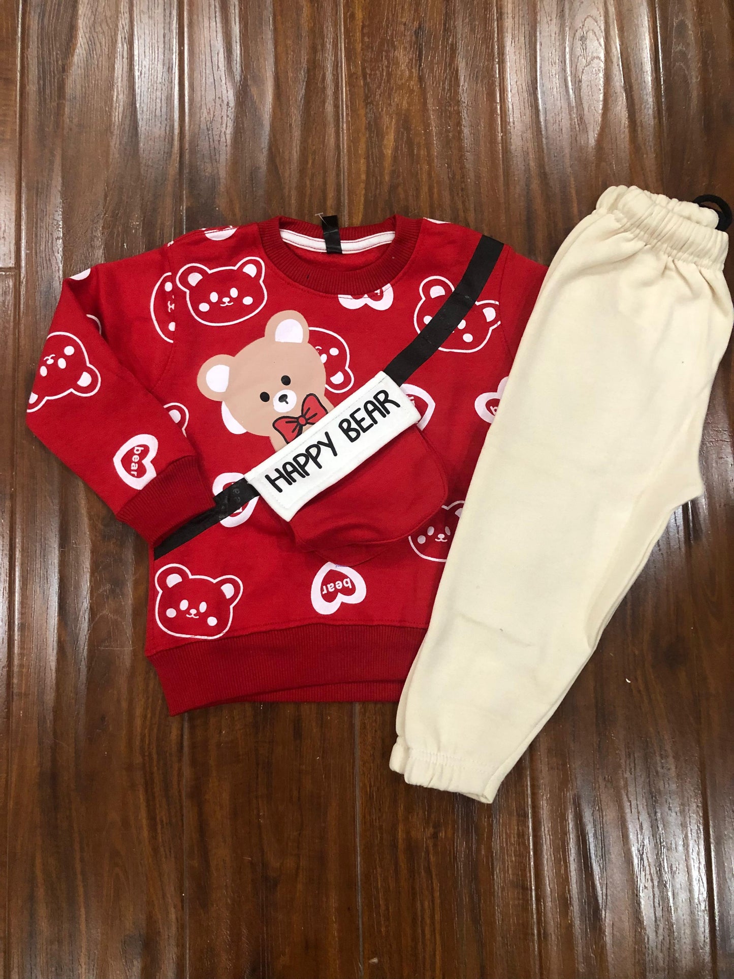 Red bear pocket bag tracksuit