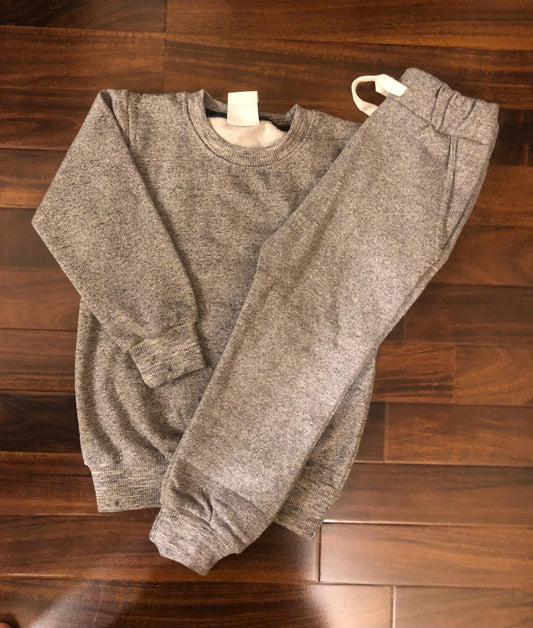 Light grey melange tracksuit for kids