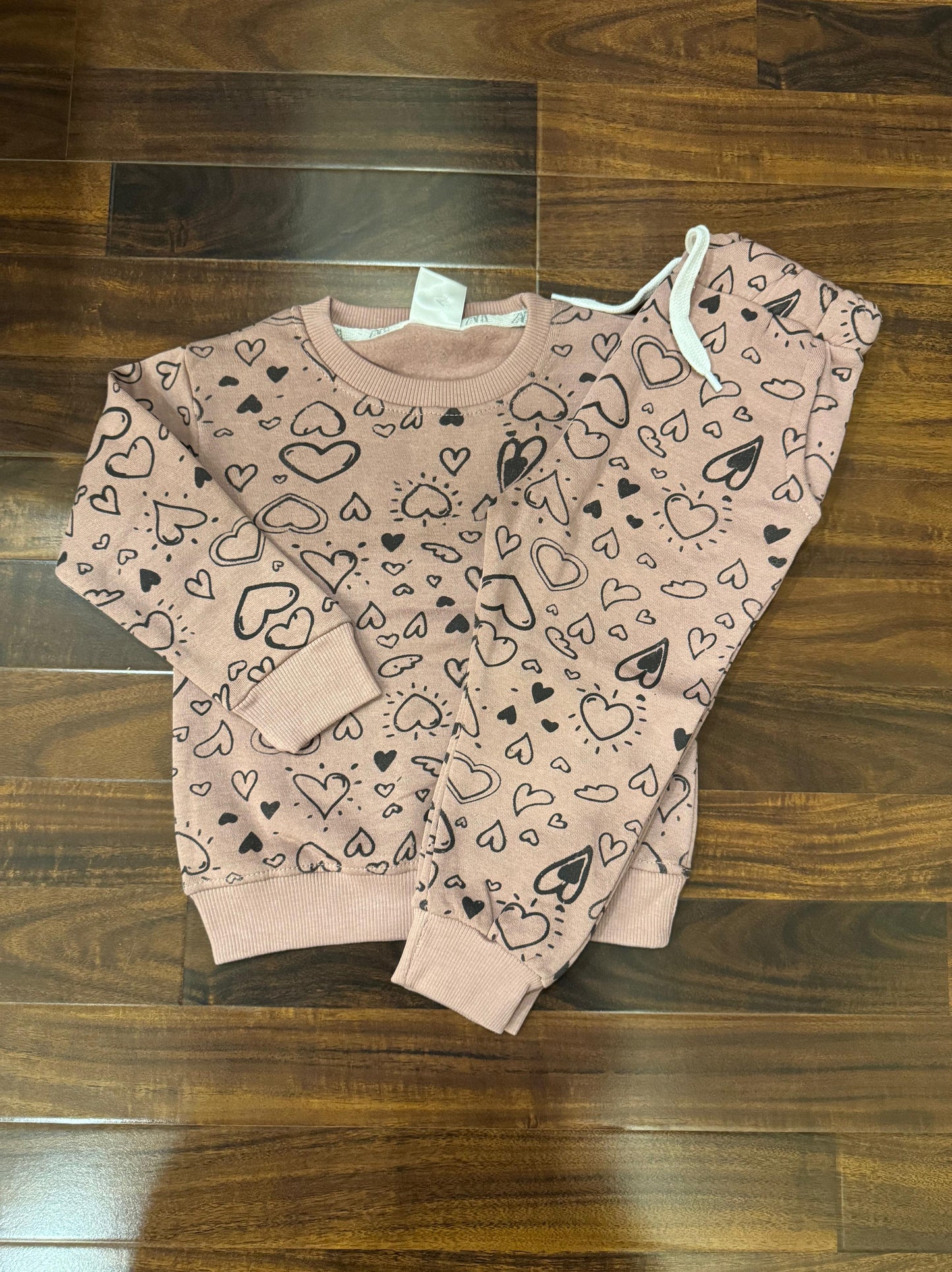 Brown hearts tracksuit for kids