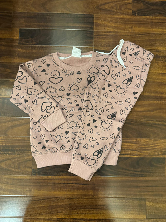 Brown hearts tracksuit for kids