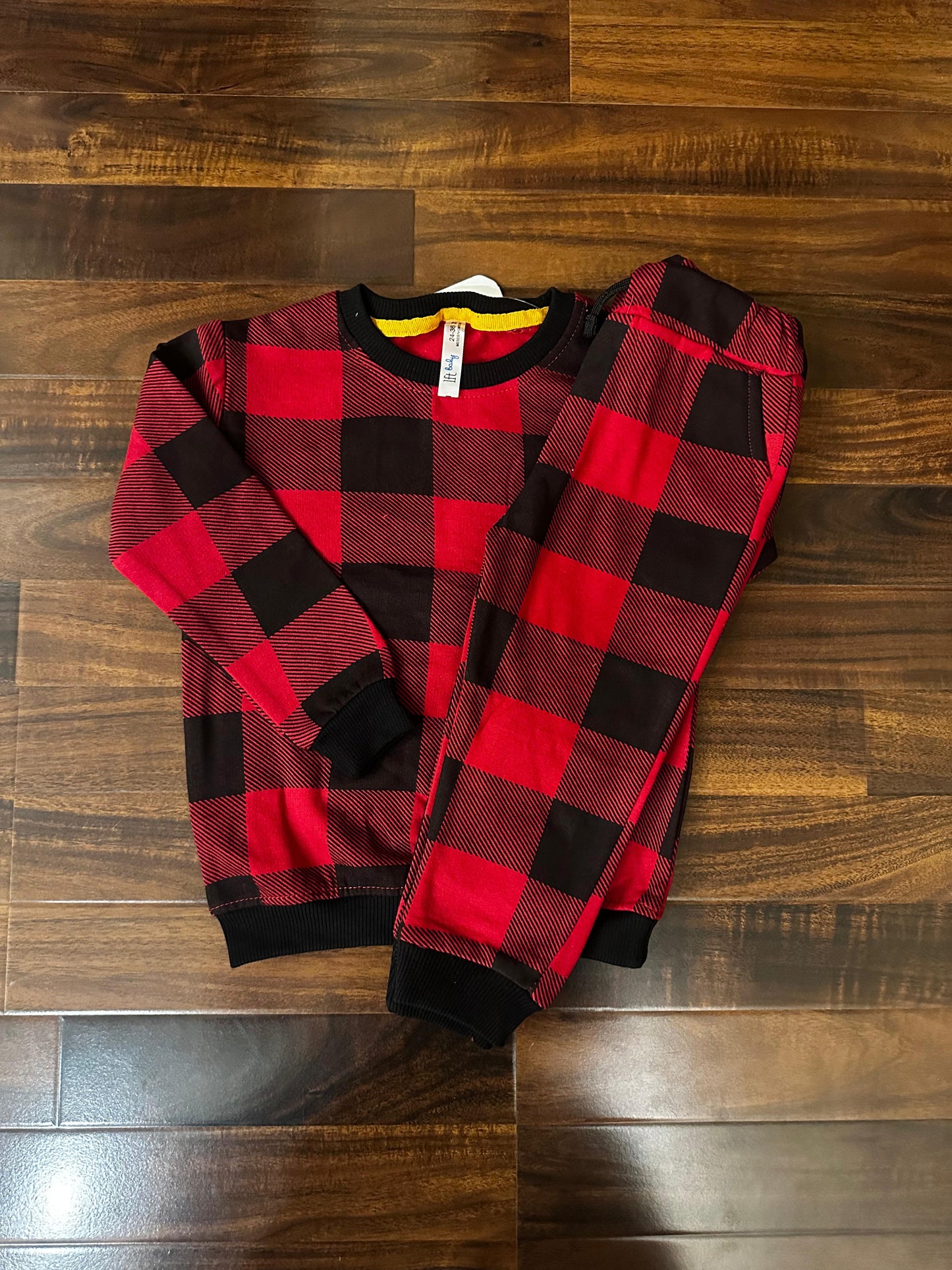 Red checks Tracksuit for kids