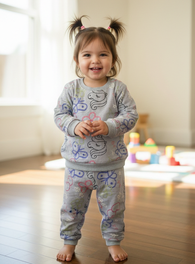 Sky blue unicorn tracksuit for kids
