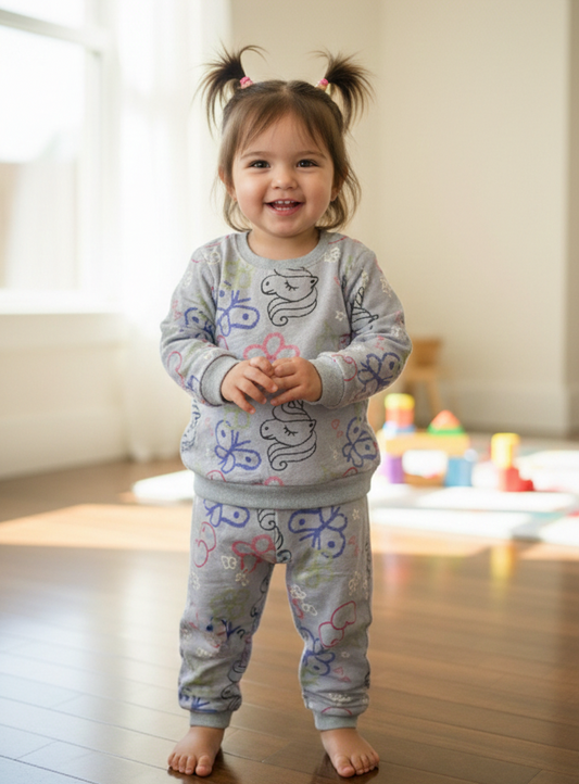 Sky blue unicorn tracksuit for kids