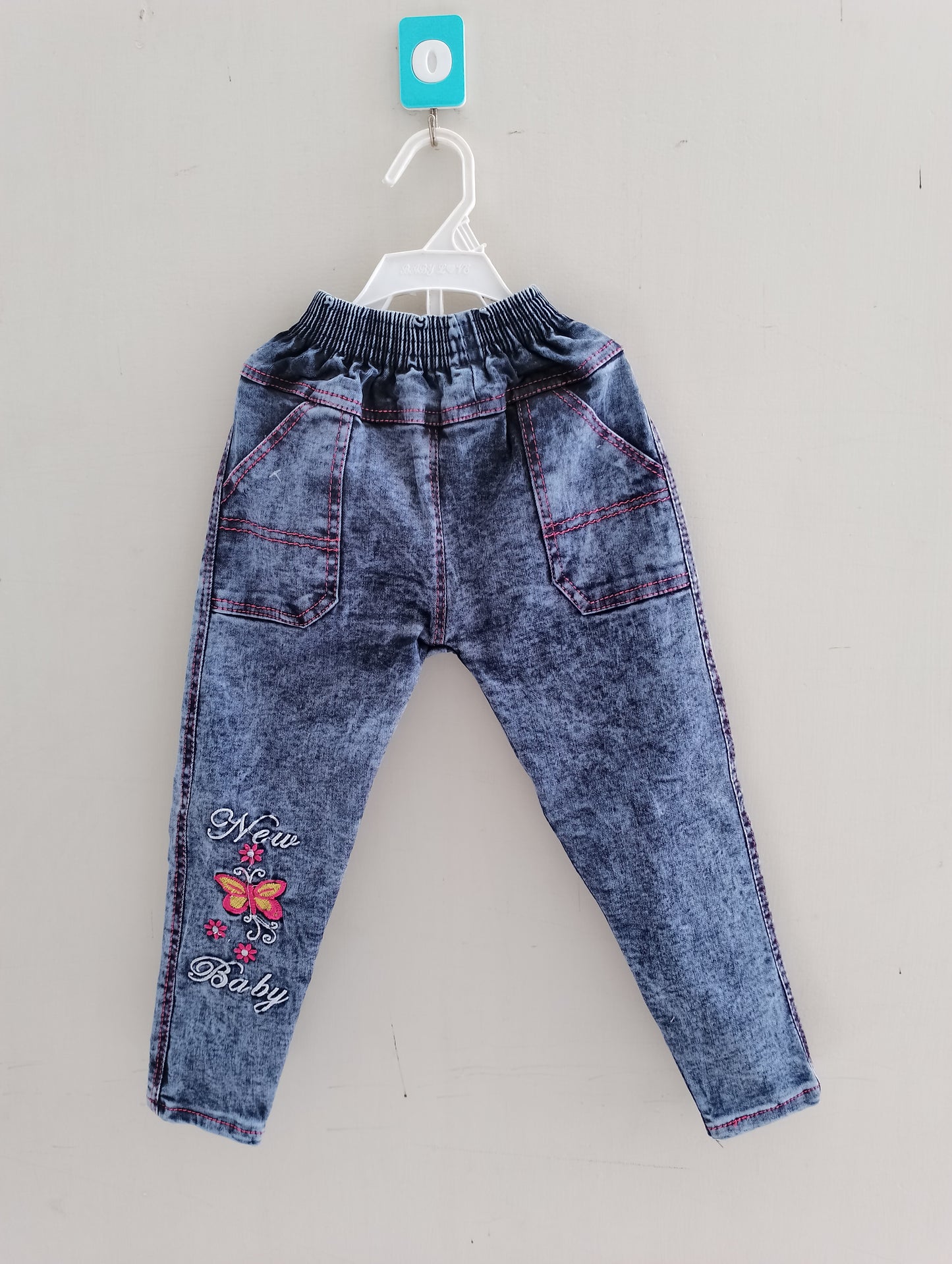 Baby girls dark grey denim jeans