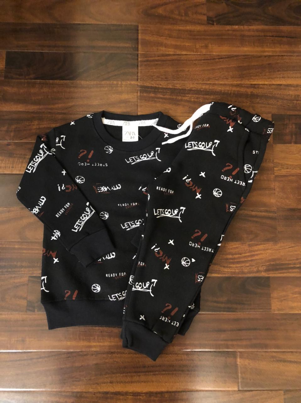 Black street hero tracksuit for kids