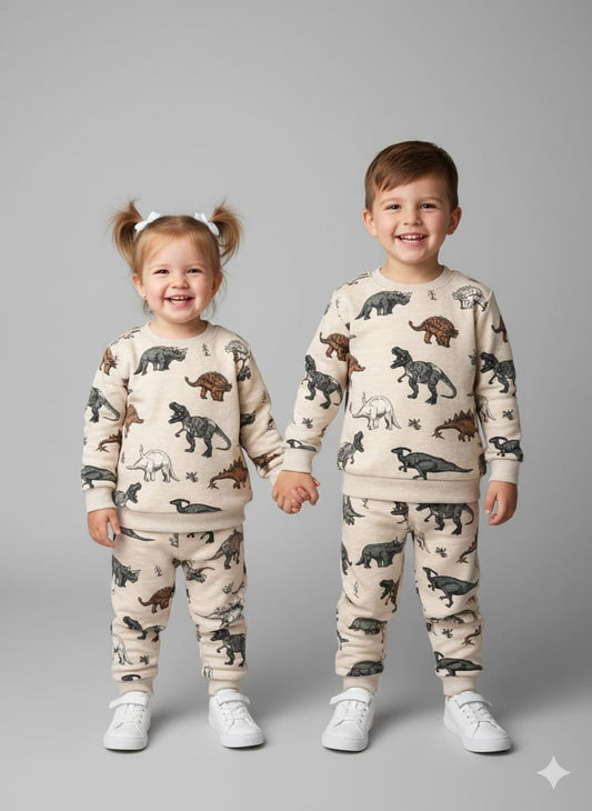 Grey dinosaurs tracksuit for kids