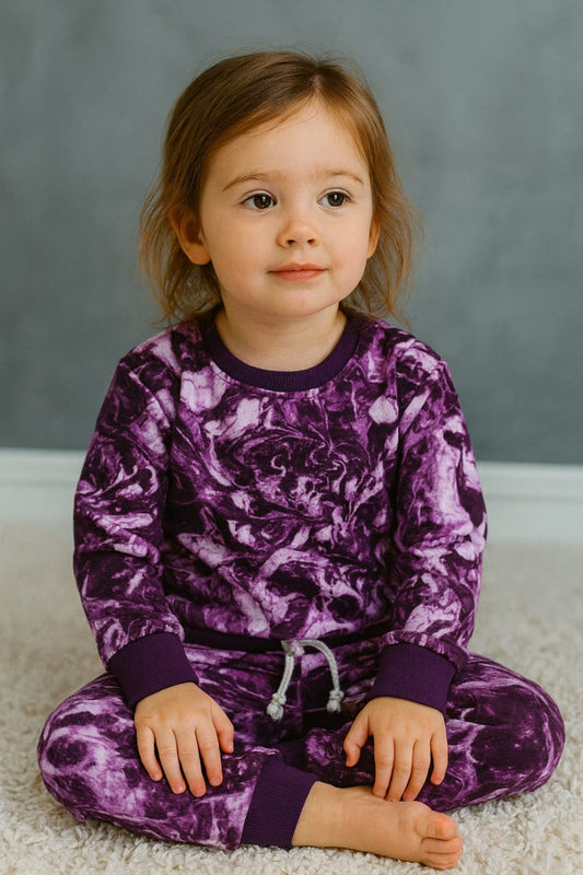 Purple tye n dye tracksuit
