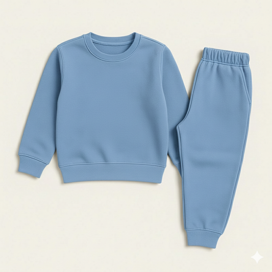Solid sky blue tracksuit for kids