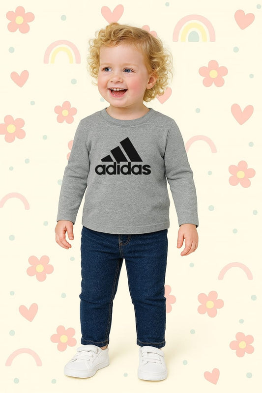 Grey adi full sleeves t-shirt for kids