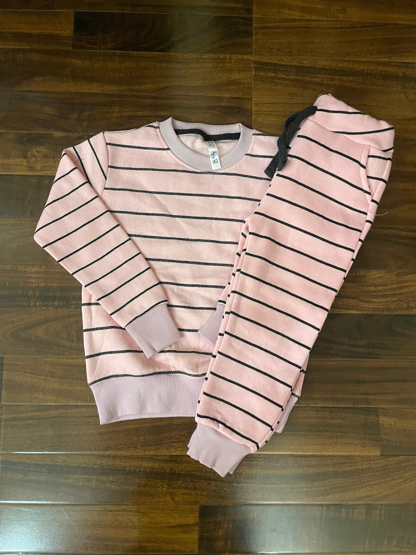 Pink black lines tracksuit for kids