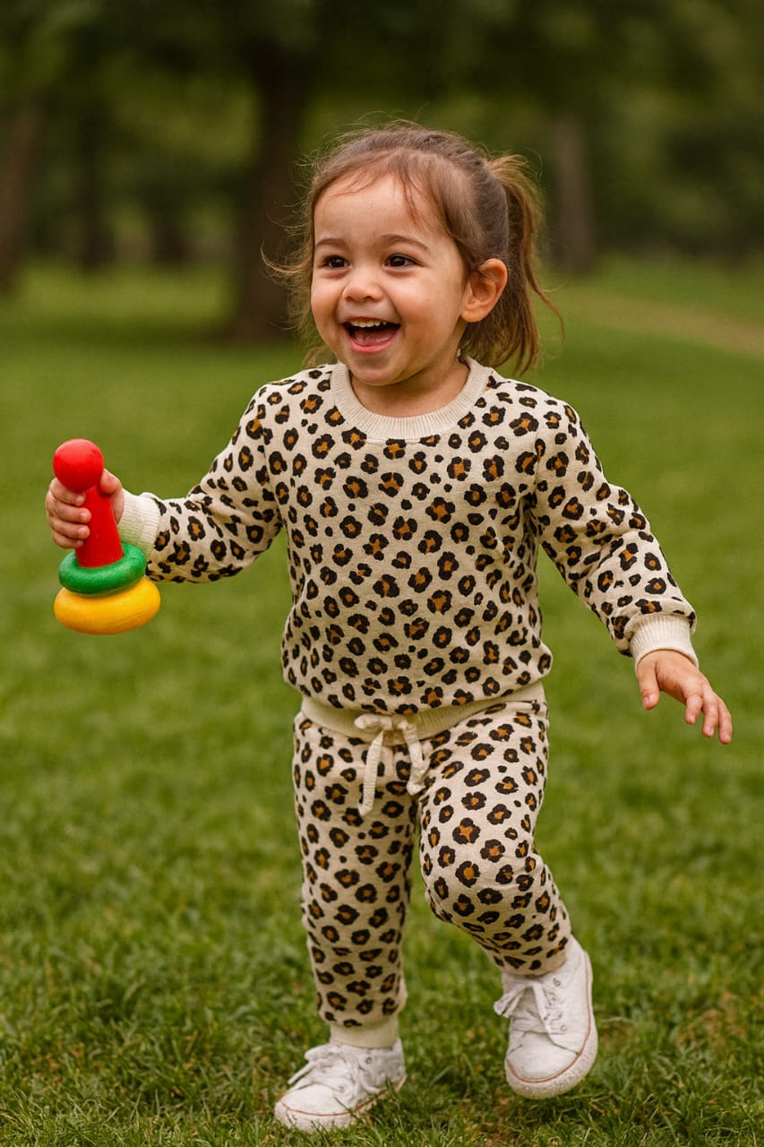 Leopard print tracksuit for kids