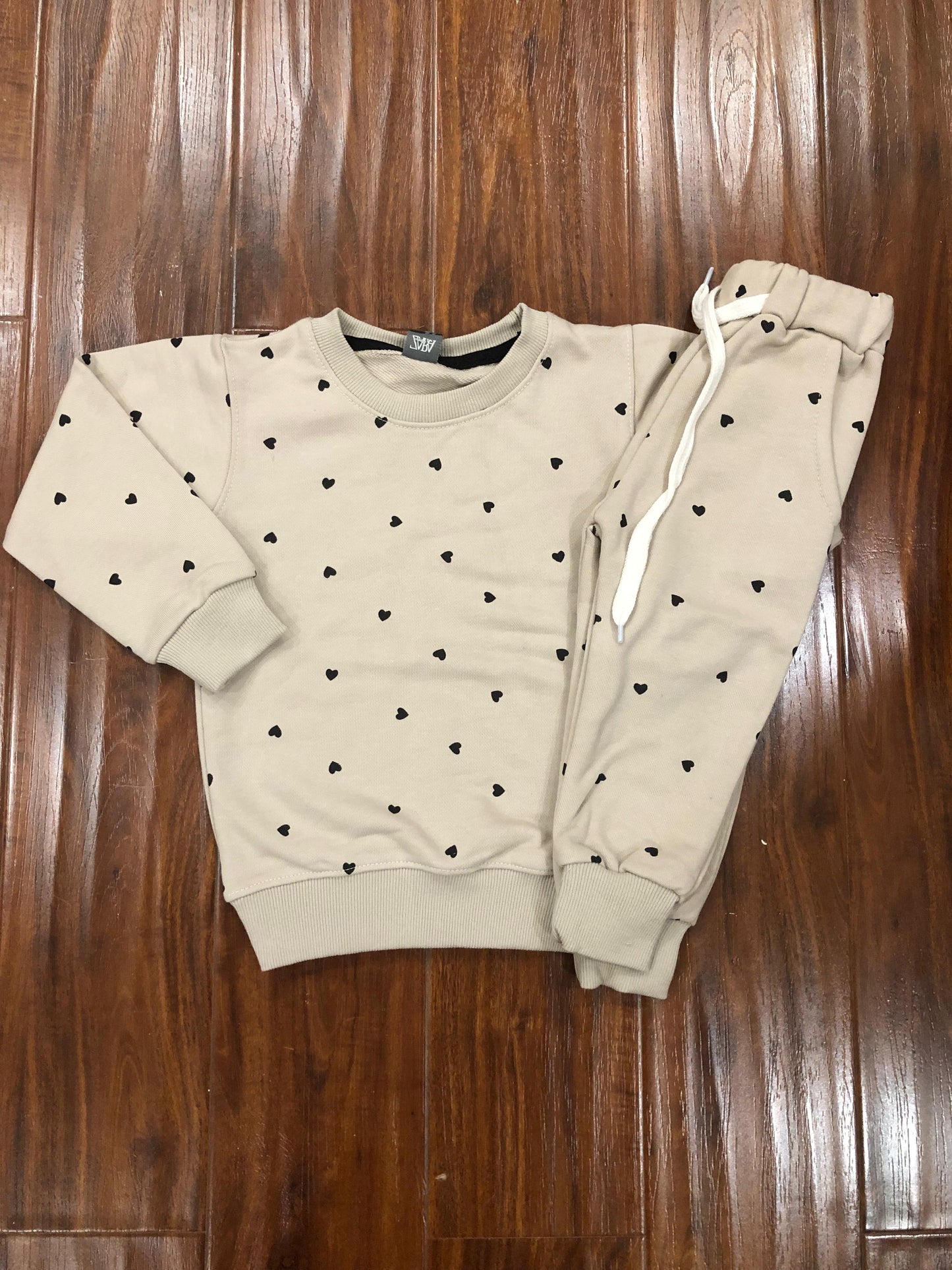 Off white black small hearts tracksuit