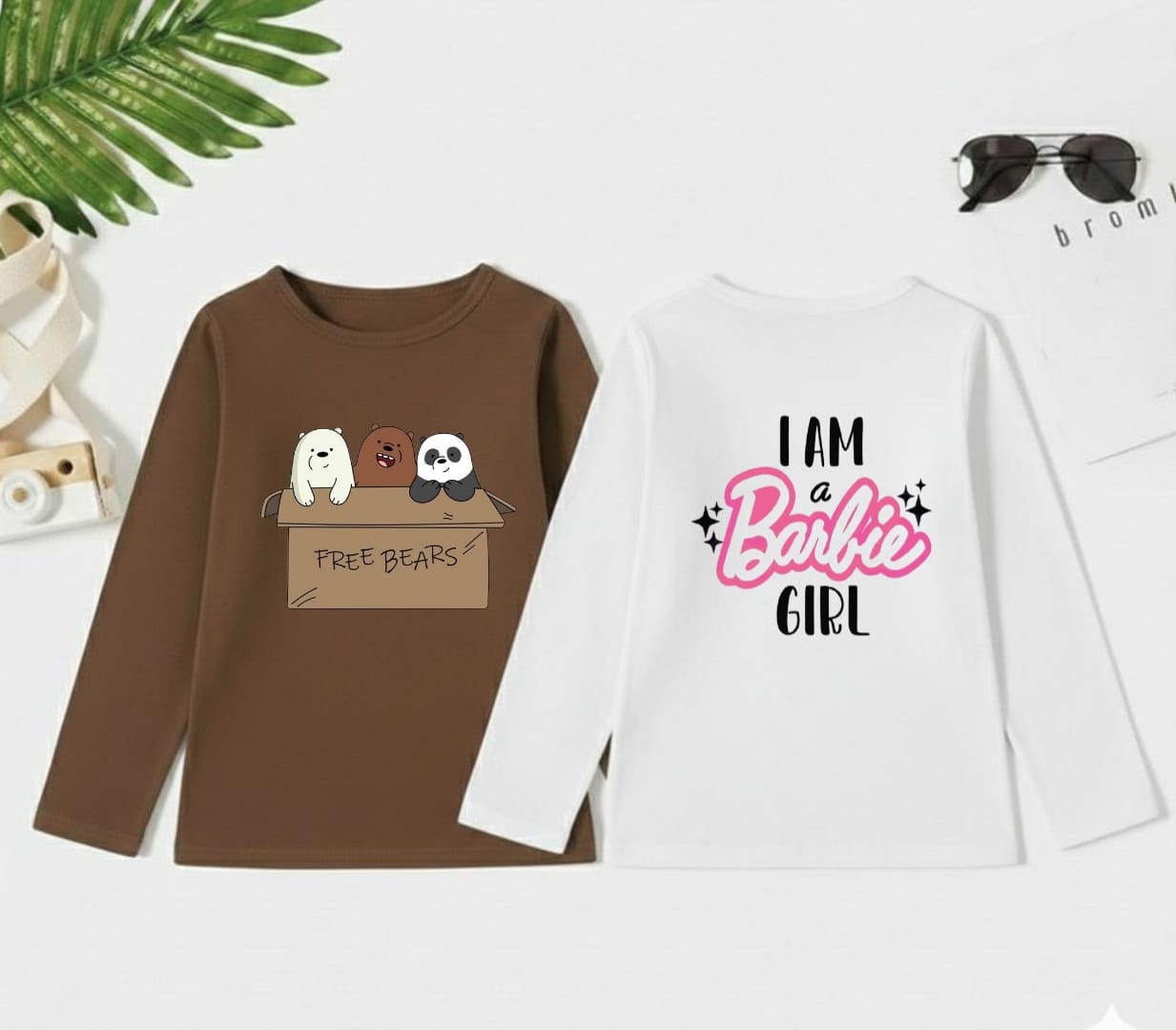 Pack of two Full Sleeves t-shirts (free bears - im barbie)