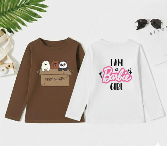 Pack of two Full Sleeves t-shirts (free bears - im barbie)